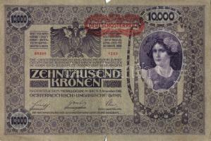 Ausztria 1918. Osztrák-Magyar Bank kiadása 10000K piros "Deutschösterreich" fny-sal (5x) T...