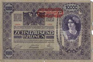 Ausztria 1918. Osztrák-Magyar Bank kiadása 10000K piros "Deutschösterreich" fny-sal (5x) T...