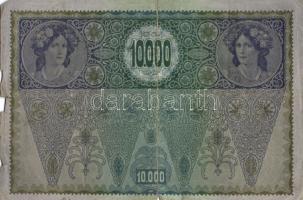 Ausztria 1918. Osztrák-Magyar Bank kiadása 10000K piros "Deutschösterreich" fny-sal (5x) T...