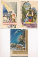 20 db RÉGI Bozó irredenta üdvözlőlap / 20 pre-1945 Hungarian irredenta greeting art postcards by Boz...