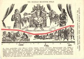 11 db képeslap a "A Magyar Sors - bajtársi levelezés" I. sz. (hadtörténeti) 22 darabos kép...