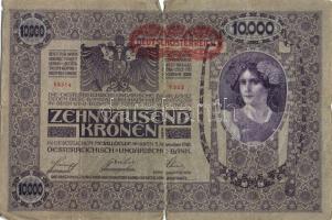 Ausztria 1918. Osztrák-Magyar Bank kiadása 10000K piros "Deutschösterreich" fny-sal (5x) T...