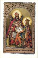 6 db RÉGI használatlan magyar uralkodó motívumlap. Rigler József Ede kiadása / 6 pre-1945 unused Hun...