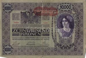 Ausztria 1918. Osztrák-Magyar Bank kiadása 10000K piros "Deutschösterreich" fny-sal (5x) T...