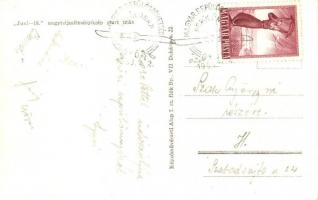 Juni-18 nagy teljesítményű gép start után. Képzőművészeti Alap "1953 Magyar Repülőszövetség Rep...