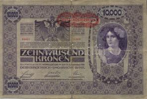 Ausztria 1918. Osztrák-Magyar Bank kiadása 10000K piros "Deutschösterreich" fny-sal (6x) T...
