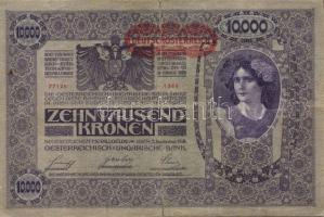 Ausztria 1918. Osztrák-Magyar Bank kiadása 10000K piros "Deutschösterreich" fny-sal (6x) T...