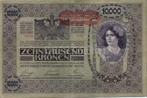 Ausztria 1918. Osztrák-Magyar Bank kiadása 10000K piros "Deutschösterreich" fny-sal (6x) T...