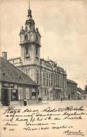 1904 Kolozsvár, Cluj; Vármegyeház, Jakner József cipész üzlete / shoemakers shop (EK)