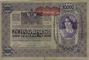 Ausztria 1918. Osztrák-Magyar Bank kiadása 10000K piros "Deutschösterreich" fny-sal (6x) T...