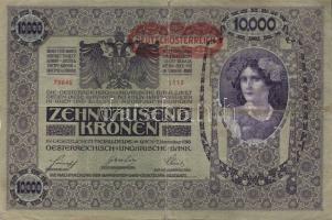 Ausztria 1918. Osztrák-Magyar Bank kiadása 10000K piros "Deutschösterreich" fny-sal (6x) T...