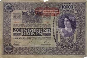 Ausztria 1918. Osztrák-Magyar Bank kiadása 10000K piros "Deutschösterreich" fny-sal (6x) T...