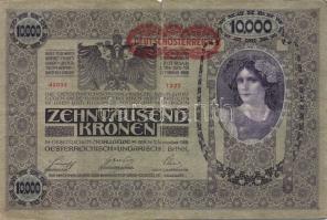 Ausztria 1918. Osztrák-Magyar Bank kiadása 10000K piros "Deutschösterreich" fny-sal (6x) T...