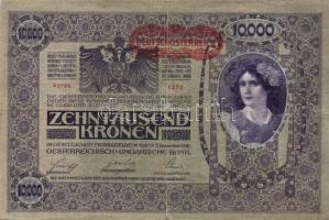 Ausztria 1918. Osztrák-Magyar Bank kiadása 10000K piros "Deutschösterreich" fny-sal (6x) T...