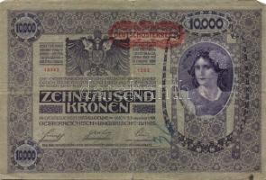 Ausztria 1918. Osztrák-Magyar Bank kiadása 10000K piros "Deutschösterreich" fny-sal (6x) T...