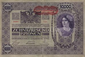 Ausztria 1918. Osztrák-Magyar Bank kiadása 10000K piros "Deutschösterreich" fny-sal (6x) T...