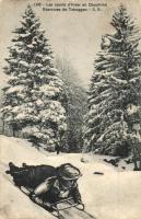 1903 Les sports dhiver en Dauphiné, Exercices de Toboggan / winter sport, sledding lady