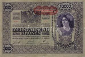 Ausztria 1918. Osztrák-Magyar Bank kiadása 10000K piros "Deutschösterreich" fny-sal (6x) T...