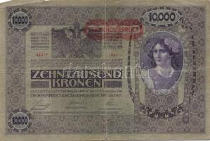 Ausztria 1918. Osztrák-Magyar Bank kiadása 10000K piros "Deutschösterreich" fny-sal (6x) T...
