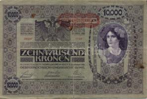 Ausztria 1918. Osztrák-Magyar Bank kiadása 10000K piros "Deutschösterreich" fny-sal (6x) T...