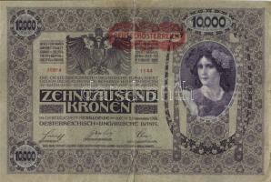 Ausztria 1918. Osztrák-Magyar Bank kiadása 10000K piros "Deutschösterreich" fny-sal (6x) T:III/IV,IV