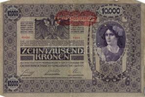 Ausztria 1918. Osztrák-Magyar Bank kiadása 10000K piros "Deutschösterreich" fny-sal (6x) T...