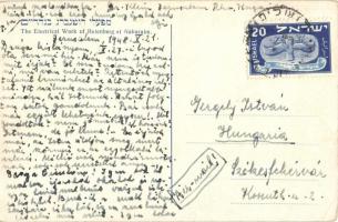 1948 The Electrical Work of Rutenberg at Naharaim. Judaica. Air Mail. Hebrew text on the backside  (...