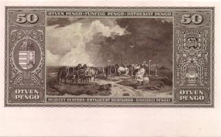 1945. 50P csak hátlapi nyomat alsó ívszéllel T:I