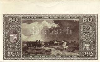 1945. 50P csak hátlapi nyomat felső ívszéllel T:I