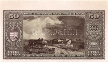 1945. 50P csak hátlapi nyomat felső ívszéllel T:I