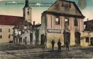 1916 Székelyudvarhely, Odorheiu Secuiesc; A románok betörése Erdélybe, Gazdák Biztosító Szövetkezetének kerületi képviselete lerombolva / Romanian invasion of Transylvania, farmers cooperative shop in ruins (fl)