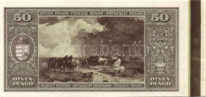 1945. 50P csak hátlapi nyomat jobb ívszél színpróbával T:I