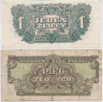 Lengyelország / Lengyel Nemzeti Felszabadítási Bizottság 1944. 1Zl + 5Zl T:II,III- 
Poland / Commit...