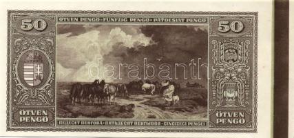 1945. 50P csak hátlapi nyomat jobb ívszél színpróbával T:I