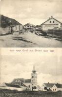 1915 Brand, street view, shops of Wohlmuth and J. Hochwald, timber transporting, church. Verlag Josef Macho, Kaufmann (EK)