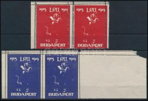 1914 IPU 2 db klf színű levélzáró pár