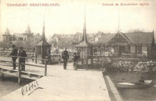 1908 Keszthely, Csónak és korcsolyázó egylet. Balatoni Szövetség reklám a hátoldalon