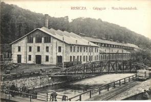 1909 Resica, Resita; Gépgyár iparvasúttal. Braumüller L. kiadása / Maschinenfabrik / machine factory with industrial railway