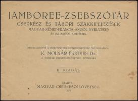 Jamboree-zsebszótár. Összeáll.: K. Molnár Frigyes. Bp., 1933, Magyar Cserkészszövetség. Tűzött papírkötésben, jó állapotban.