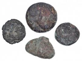 4db-os vegyes tisztítatlan ókori réz- és bronzpénz tétel T:3 patina
4pcs of various uncleaned ancie...