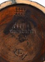 Zsolnay madaras korsó, mázas pirogránit, hibátlan, m: 16 cm