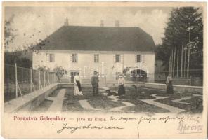 1915 Unec, Maunitz; Posestvo Sebenikar / Sebenikar estate, villa, garden (b)