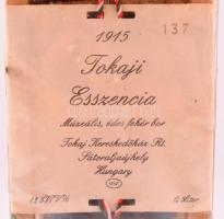 1915 Tokaji Aszú esszencia. Különleges bor bontatlan díszcsomagolásban. Sorszámozott