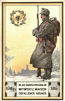 1914-1916 Zu gunsten der Witwen und Waisen Gefallener Neuner. Der Reinertrag fällt dem Witwen- und Waisenfonds des k. k. Ldw. Inf. Rgt. Nr. 9. zu / WWI Austro-Hungarian K.u.K. military infantry regiment art postcard