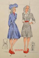 Herczegh Ildikó 6 db pecséttel jelzett ruhaterv. Ofszet .23x34 cm