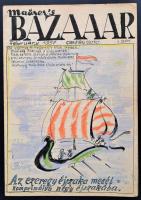 1957 Maurers Bazaar kézzel rajzolt újság. Thio Mariann 20 oldalas, sok karikatúrát, történetet és rajzot tartalmazó egyedi újságja.