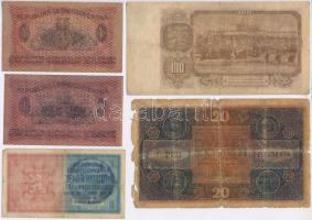 Csehszlovákia / Cseh-Morva Protektorátus 1919-1953. 8db-os bankjegy tétel, mind különféle T:III-IV
...