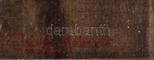 Nádler Róbert (1858-1938): Sokác asszony. Olaj, farost. Jelzett. 43x32 cm Díszes keretben