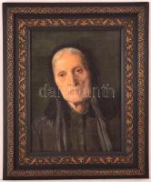 Nádler Róbert (1858-1938): Sokác asszony. Olaj, farost. Jelzett. 43x32 cm Díszes keretben