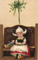 Little girl in Dutch folk costume. litho s: Ellen Clapsaddle